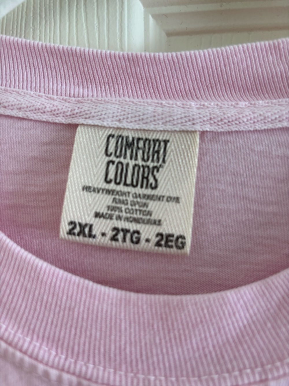 Comfort Colors Pastel Pink Short Sleeve Tee with Disney Princess Dresses. - Picture 3 of 3